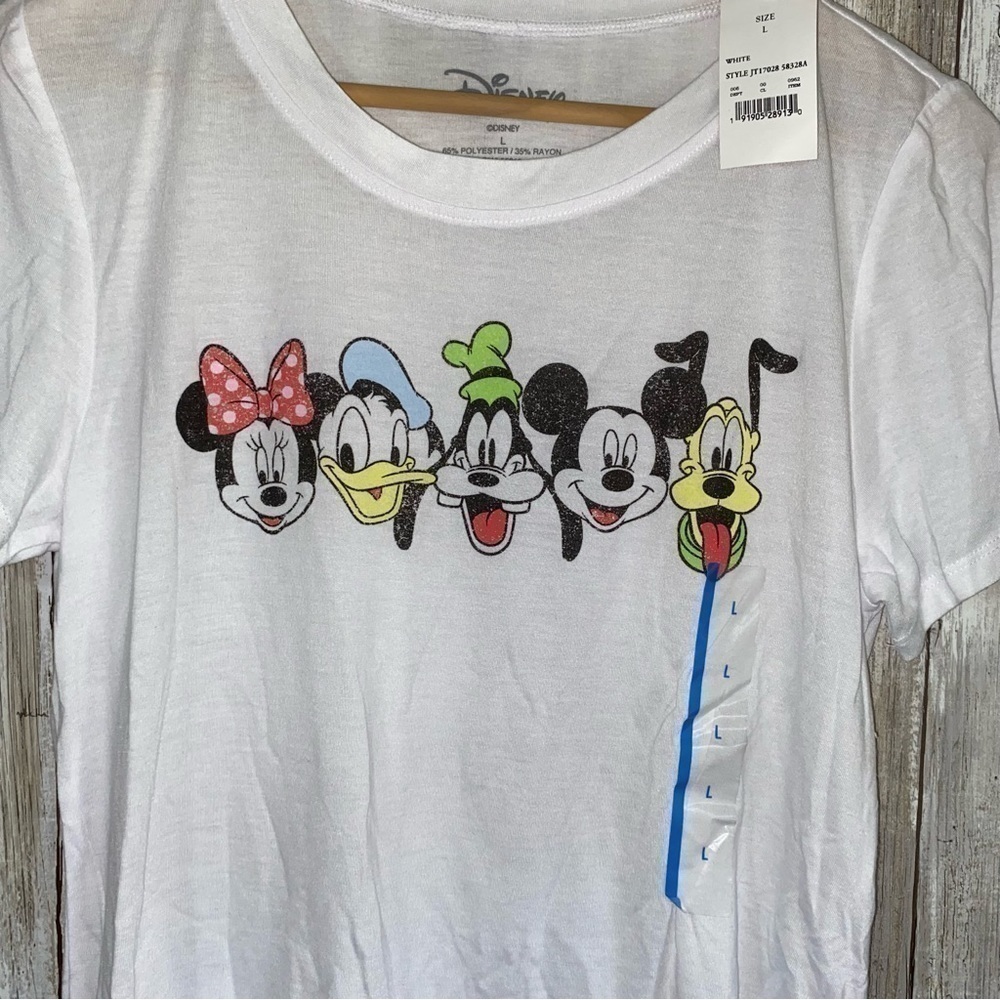 NWT Disney Mickey & Friends White High Low Tee - Picture 3 of 5